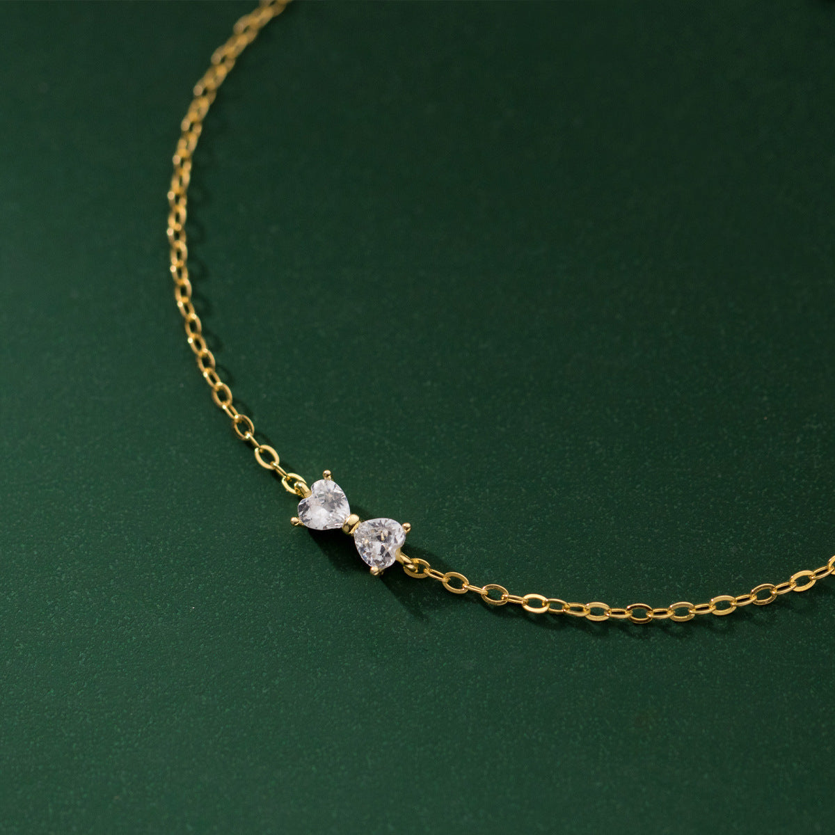 925 Sterling Silver Diamond Bow Bracelet
