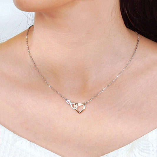925 Sterling Silver Infinity Heart Necklace for Women