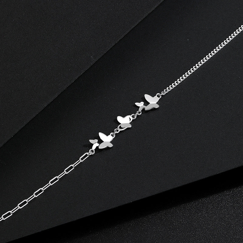 Adjustable 925 Sterling Silver Butterfly Bracelet