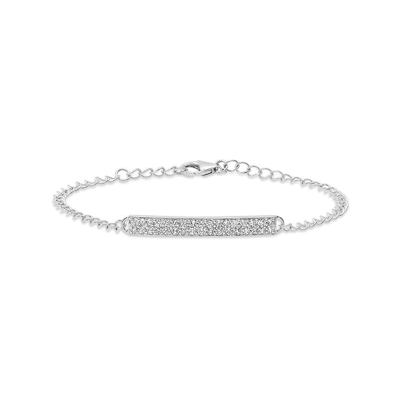 Pavé CZ Bar Bracelet | 18K Gold Plated