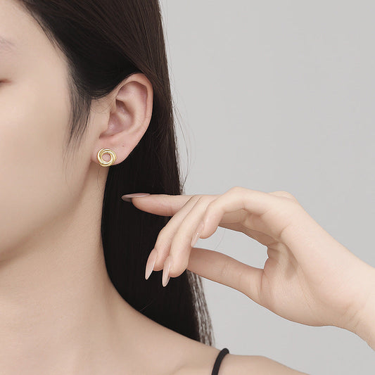 s925 sterling silver retro circle earrings