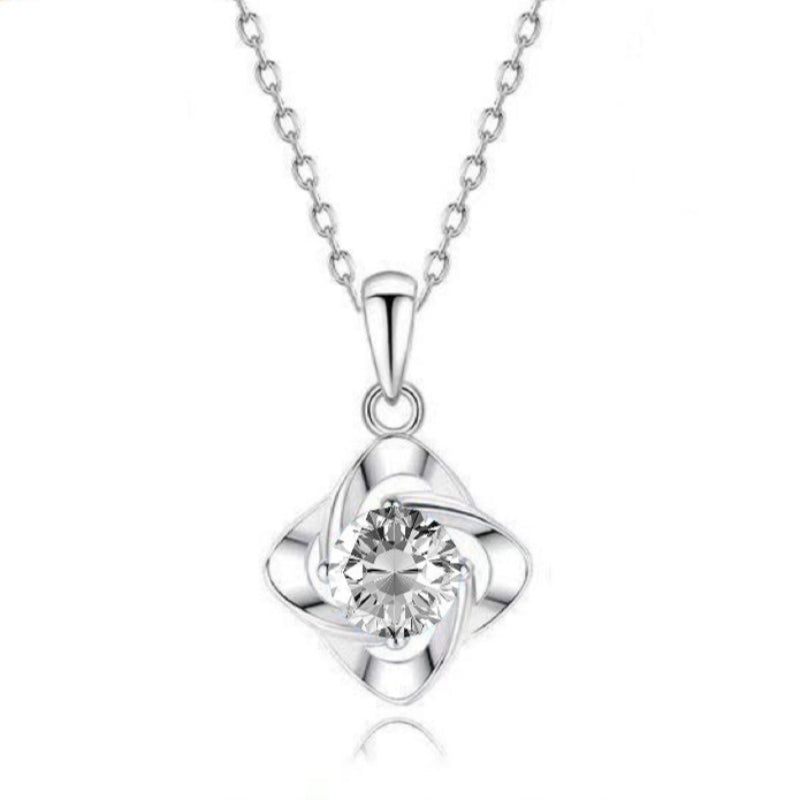 S925 Sterling Silver Four-Leaf Clover Necklace  Daily Commuting
