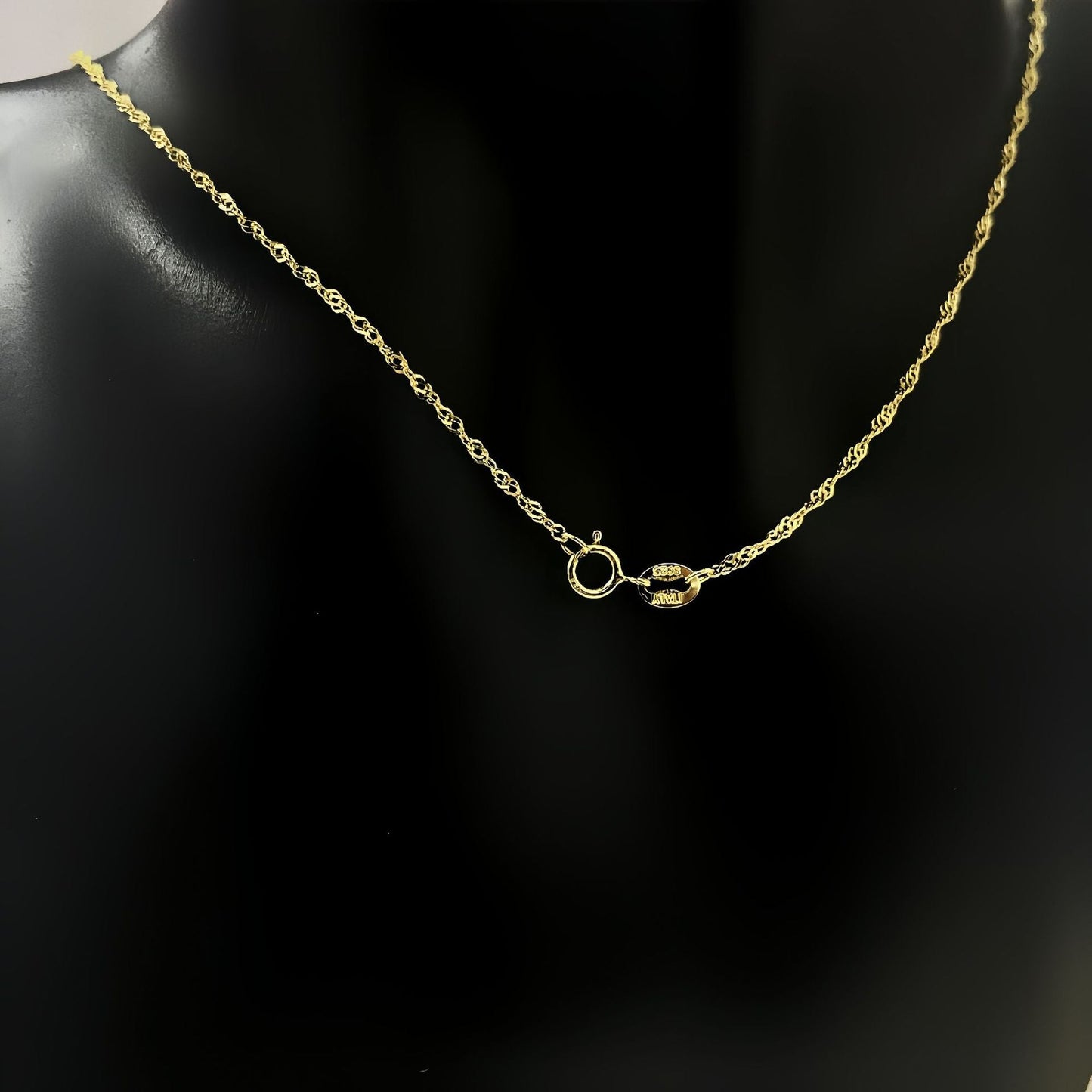 925 Sterling Silver Necklace Wave Chain Men Women