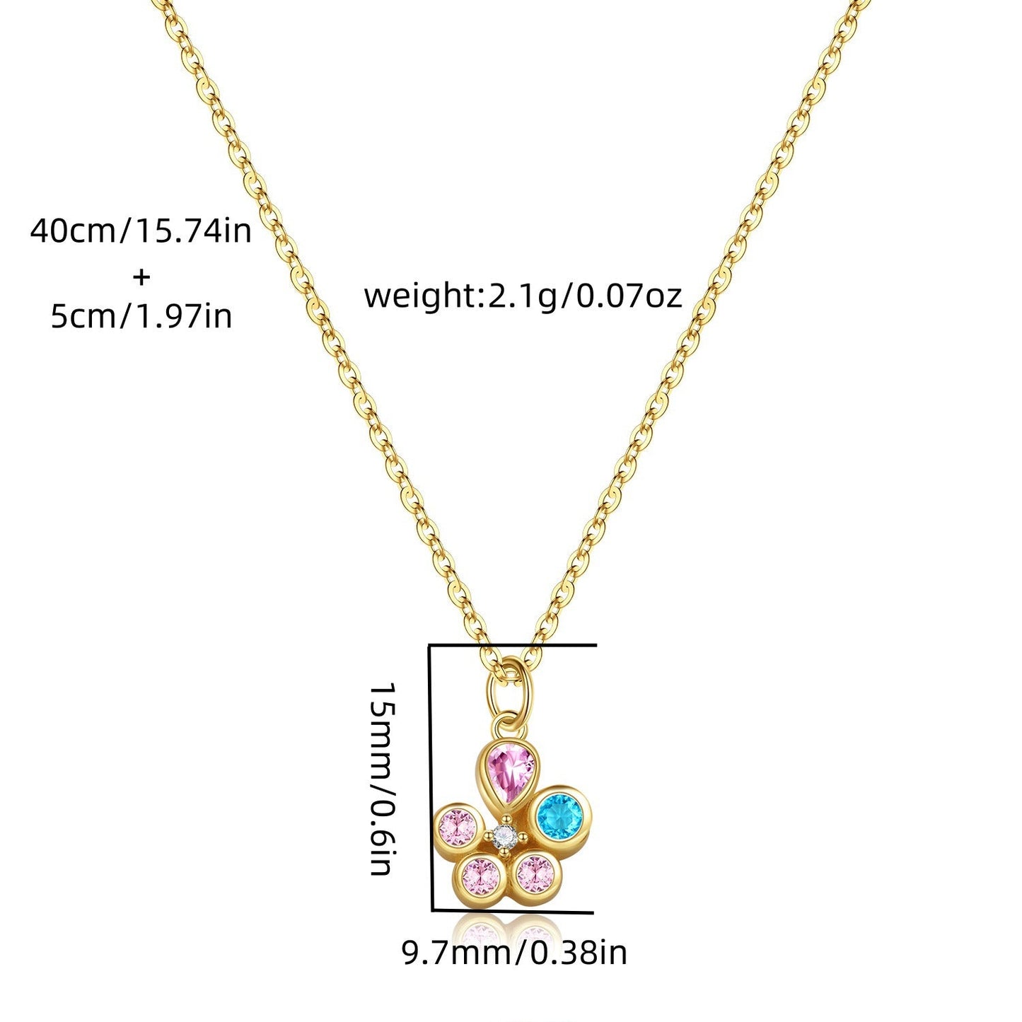 S925 Flower of Happiness Silver Earrings Pendant Necklace Flower Jewelry Set