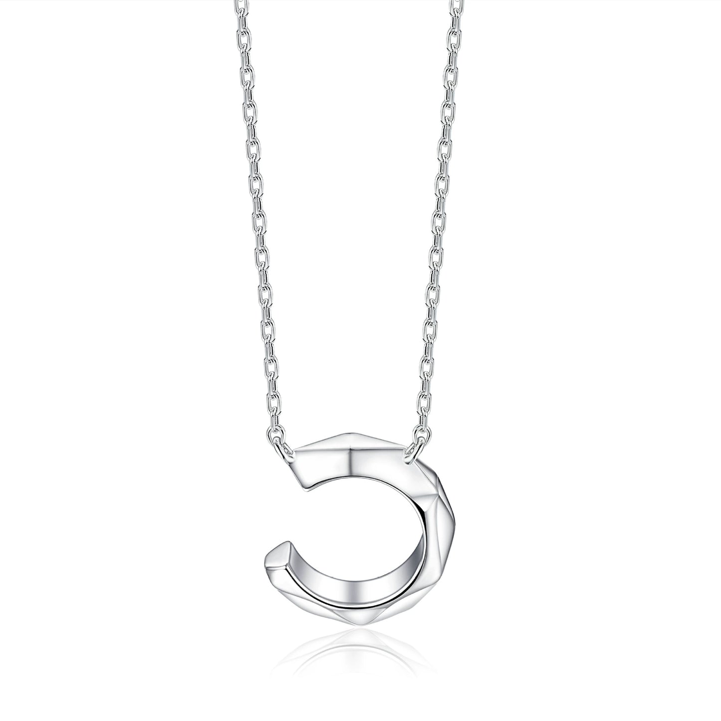 Letter C Initial Pendant Necklace | 925 Sterling Silver