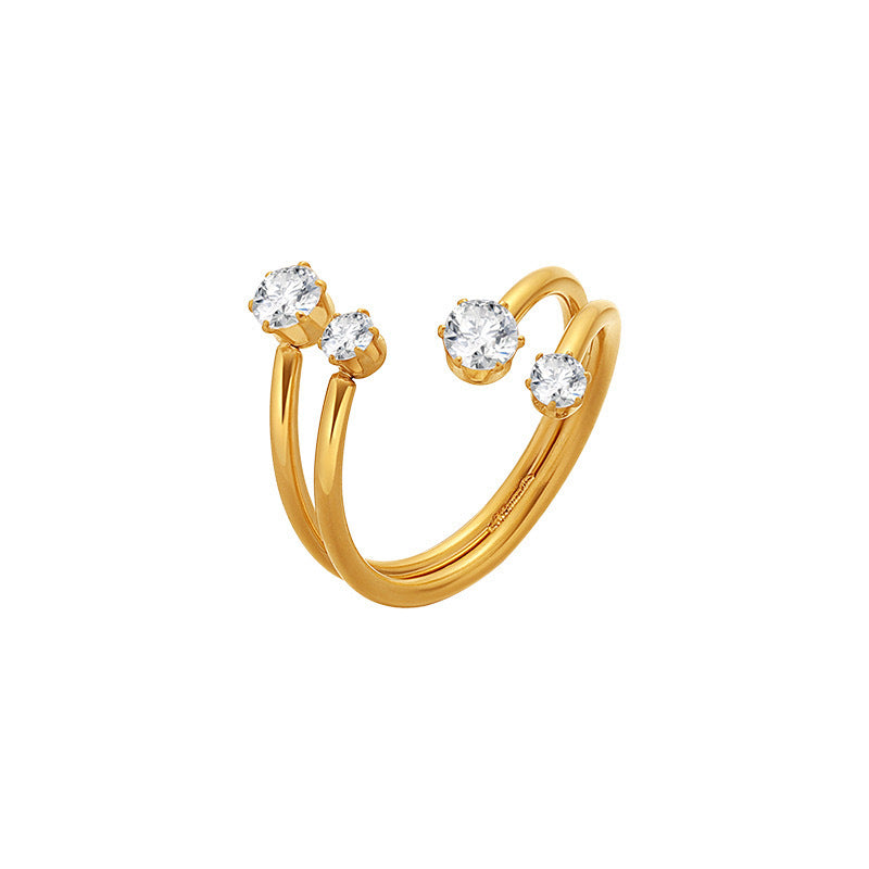 s925 Zircon Open Ring - Retro Personality Ring