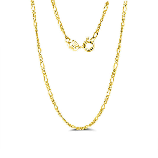 S925 DIY Silver Necklace Figaro Chain Stacking Men's Women's