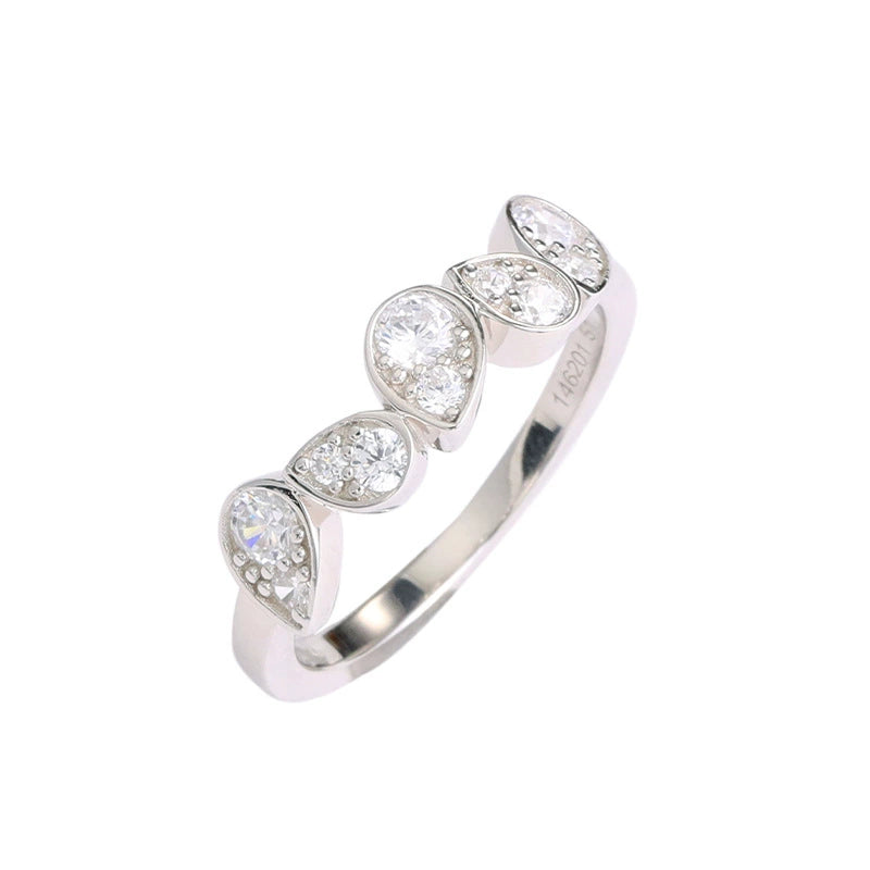Five-Stone Bezel CZ Eternity Band Ring
