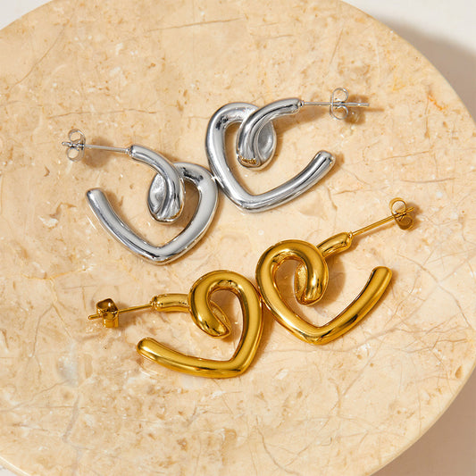 s925 sterling silver rotating heart earrings