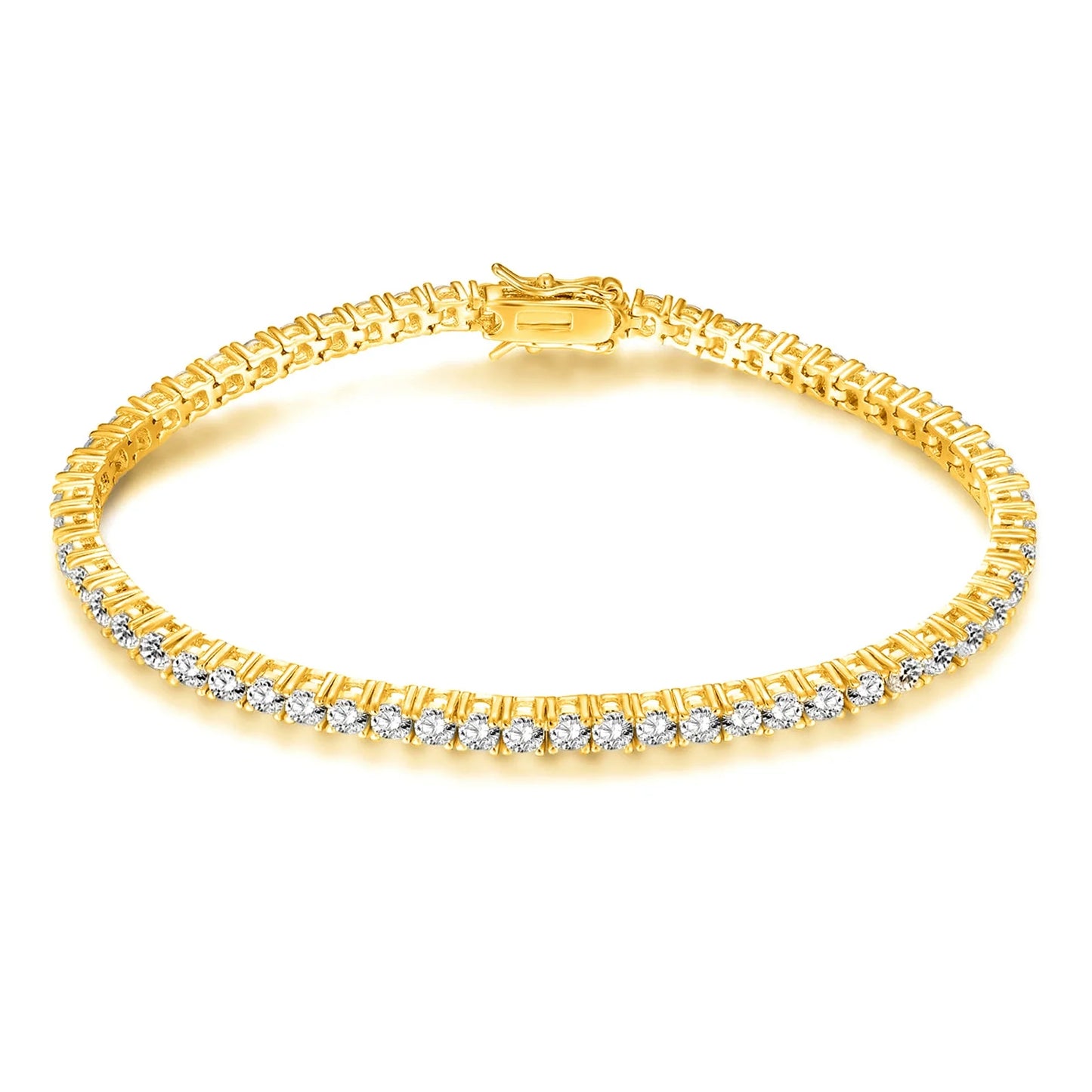 2.5mm/3.5mm four-prong zircon-set tennis bracelet for men and women
