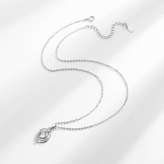 s925 Sparkle Heart-Shaped Diamond Pendant Silver Necklace