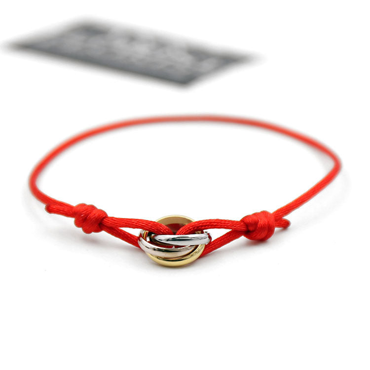Three-ring circular lucky braided bracelet