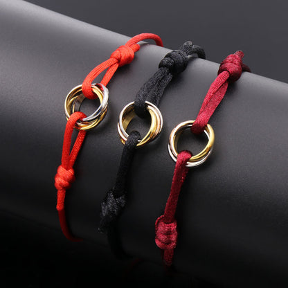 Three-ring circular lucky braided bracelet