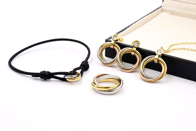 Three-ring circular lucky braided bracelet