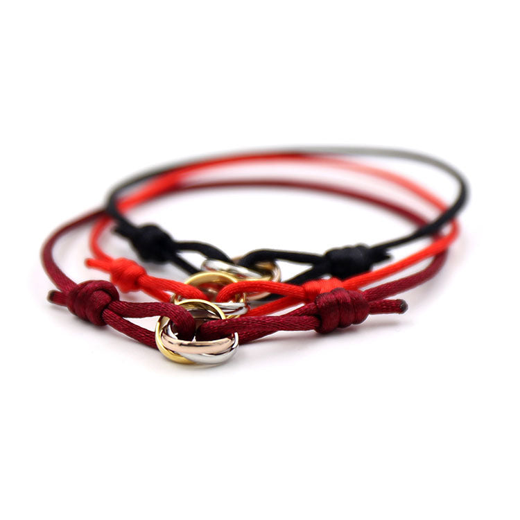 Three-ring circular lucky braided bracelet