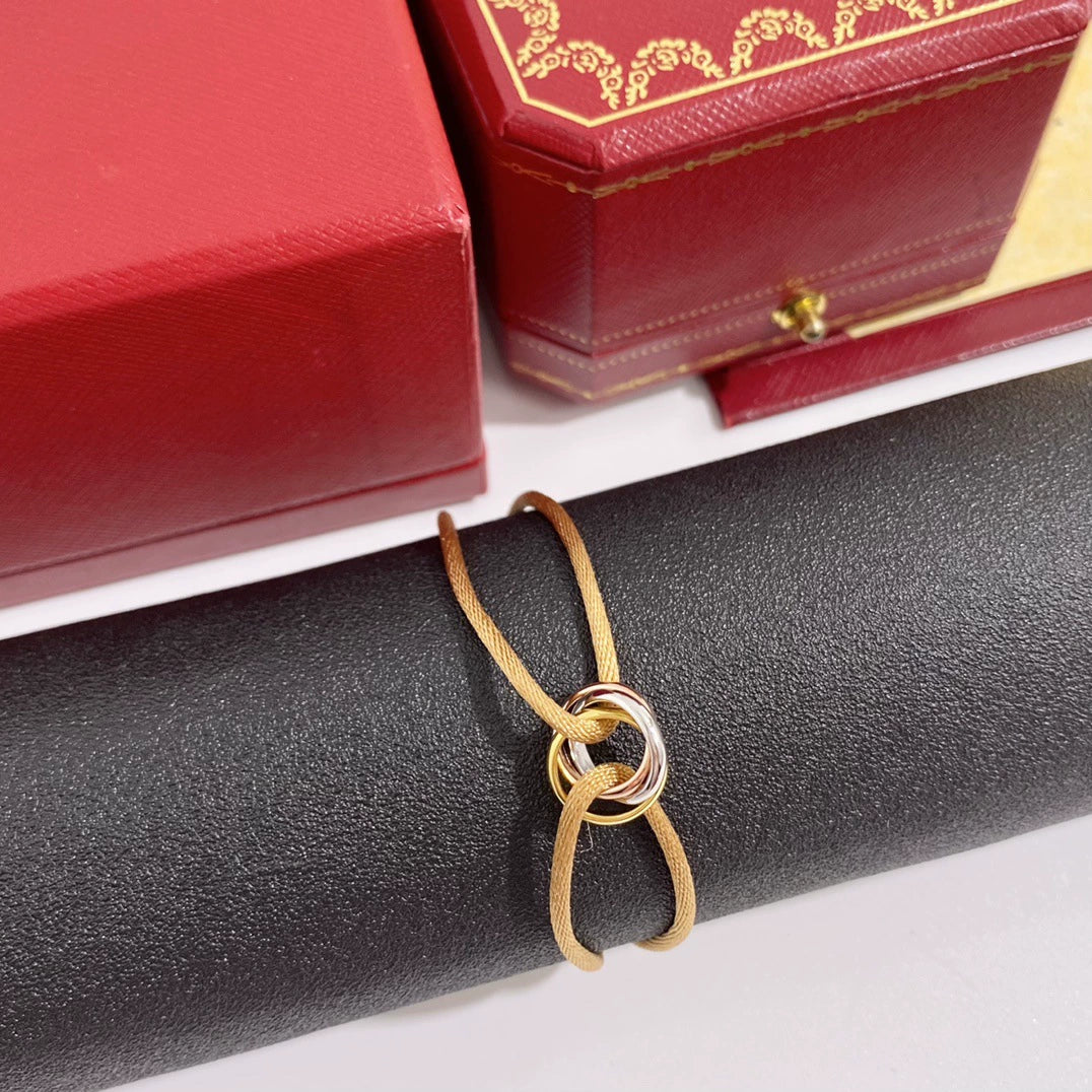 Three-ring circular lucky braided bracelet