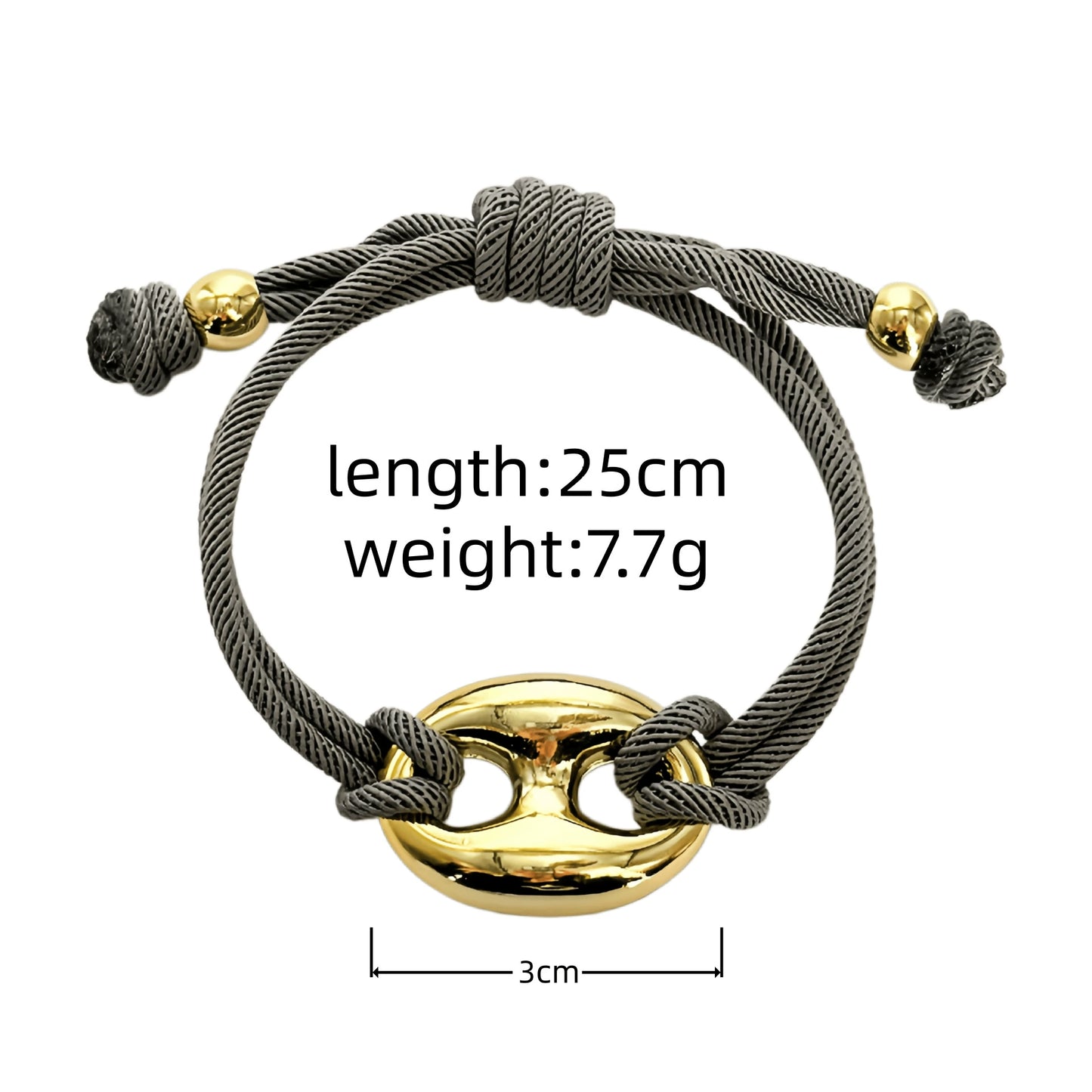 Multicolor "Pig Nose" Oval Braided Cord Bracelet