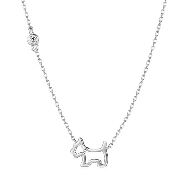 S925 Sterling Silver Cute Puppy Necklace - Adorable Pet Jewelry