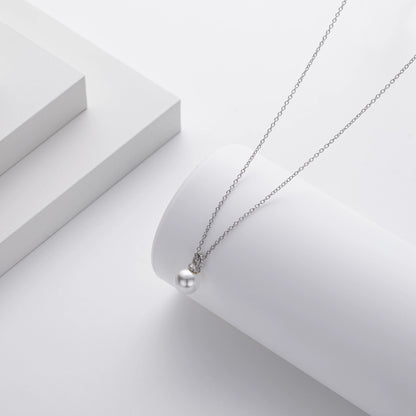 Floating Pearl Pavé Bail Necklace