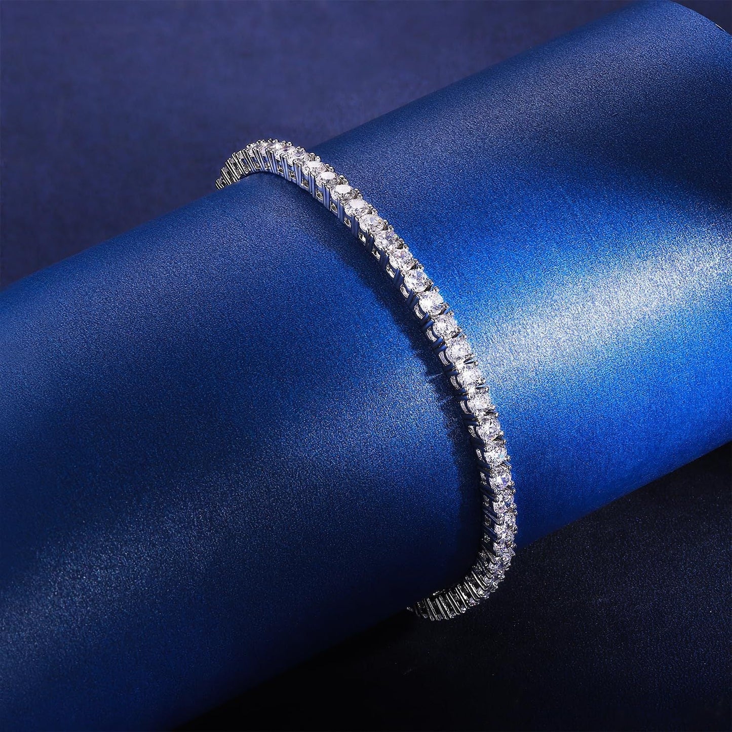 2.5mm/3.5mm four-prong zircon-set tennis bracelet for men and women