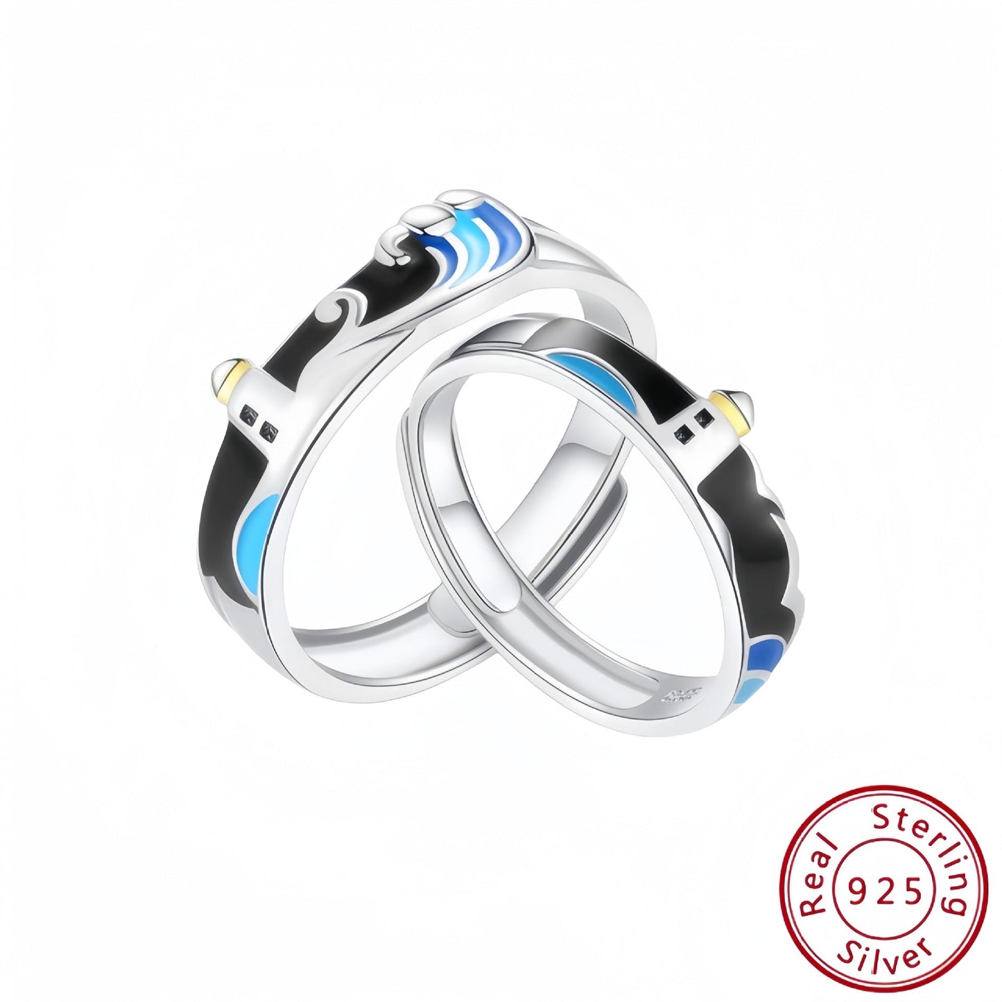 Lovers' Rings S925 Silver Couple Rings for Men and Women Wedding Rings