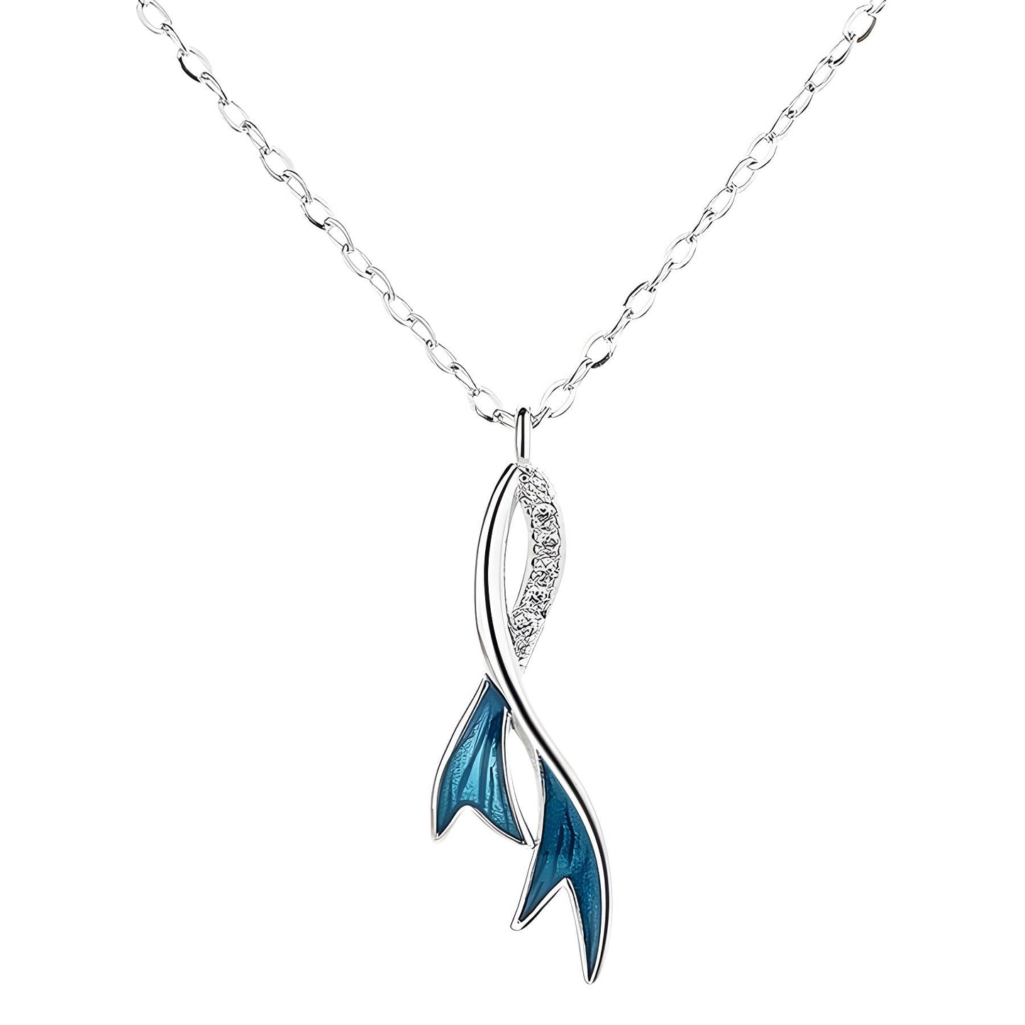 925 Sterling Silver Mermaid Tail Necklace - Ocean Dream Pendant