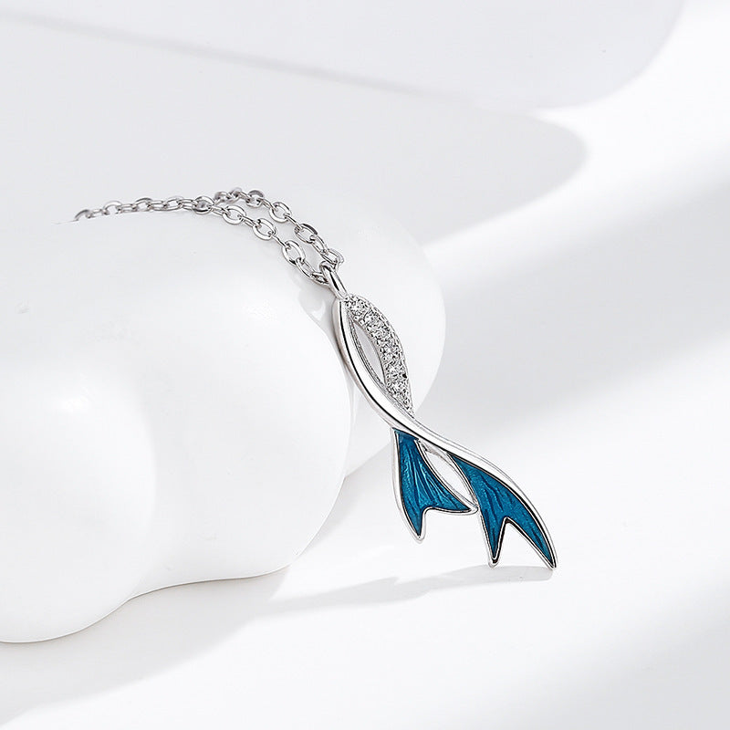 925 Sterling Silver Mermaid Tail Necklace - Ocean Dream Pendant