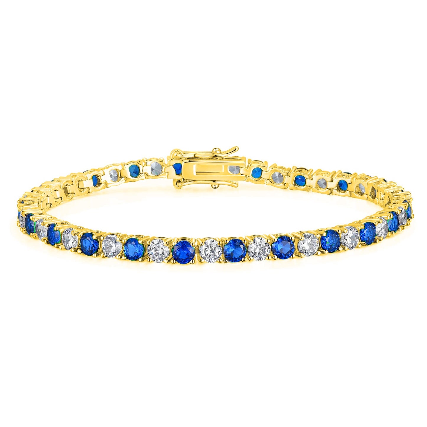 4mm Round Zircon Figure-Eight Clasp Tennis Bracelet