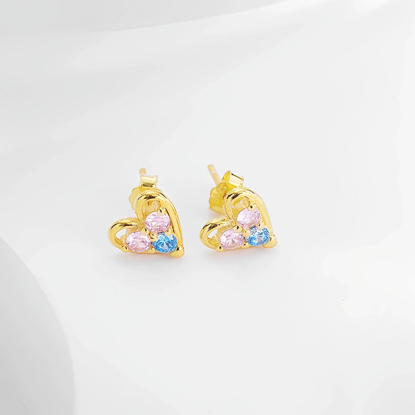 s925 Sterling Silver Heart Necklace Set - Earrings