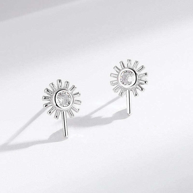 s925 sterling silver geometric retro diamond earrings