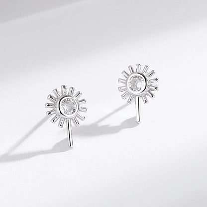 s925 sterling silver geometric retro diamond earrings