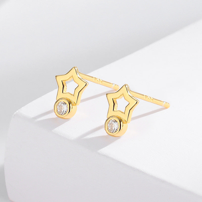 New s925 Sterling Silver Star Earrings