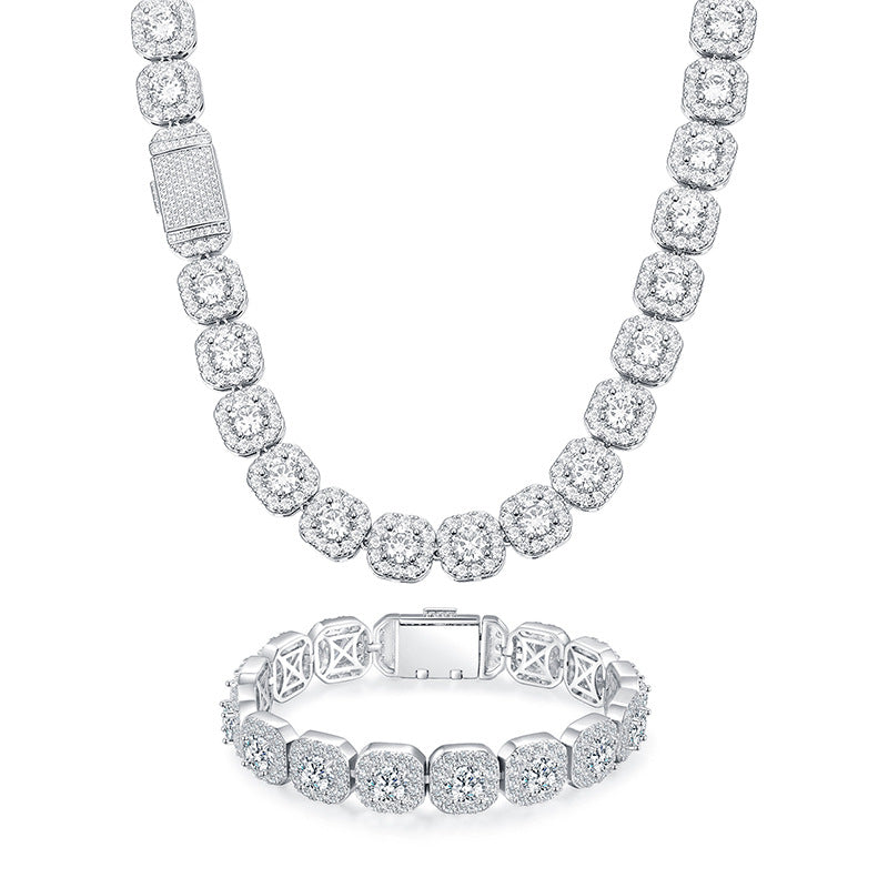 12mm Super Sparkling Zirconia Wide Face Tennis Bracelet Flip-Top Men's Jewelry