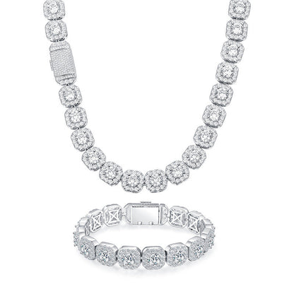 12mm Super Sparkling Zirconia Wide Face Tennis Bracelet Flip-Top Men's Jewelry