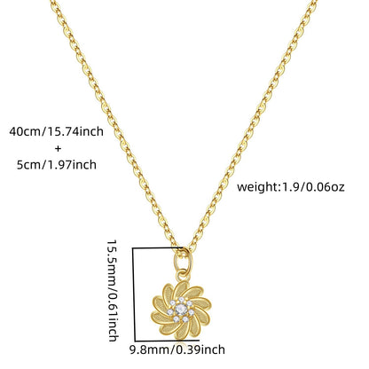 Sterling Silver Sunflower Necklace Set - with Matching Earrings