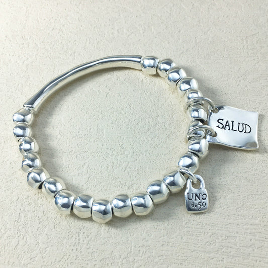 UNOde50 Health Lucky Bead Pendant Bracelet with Tubular Components