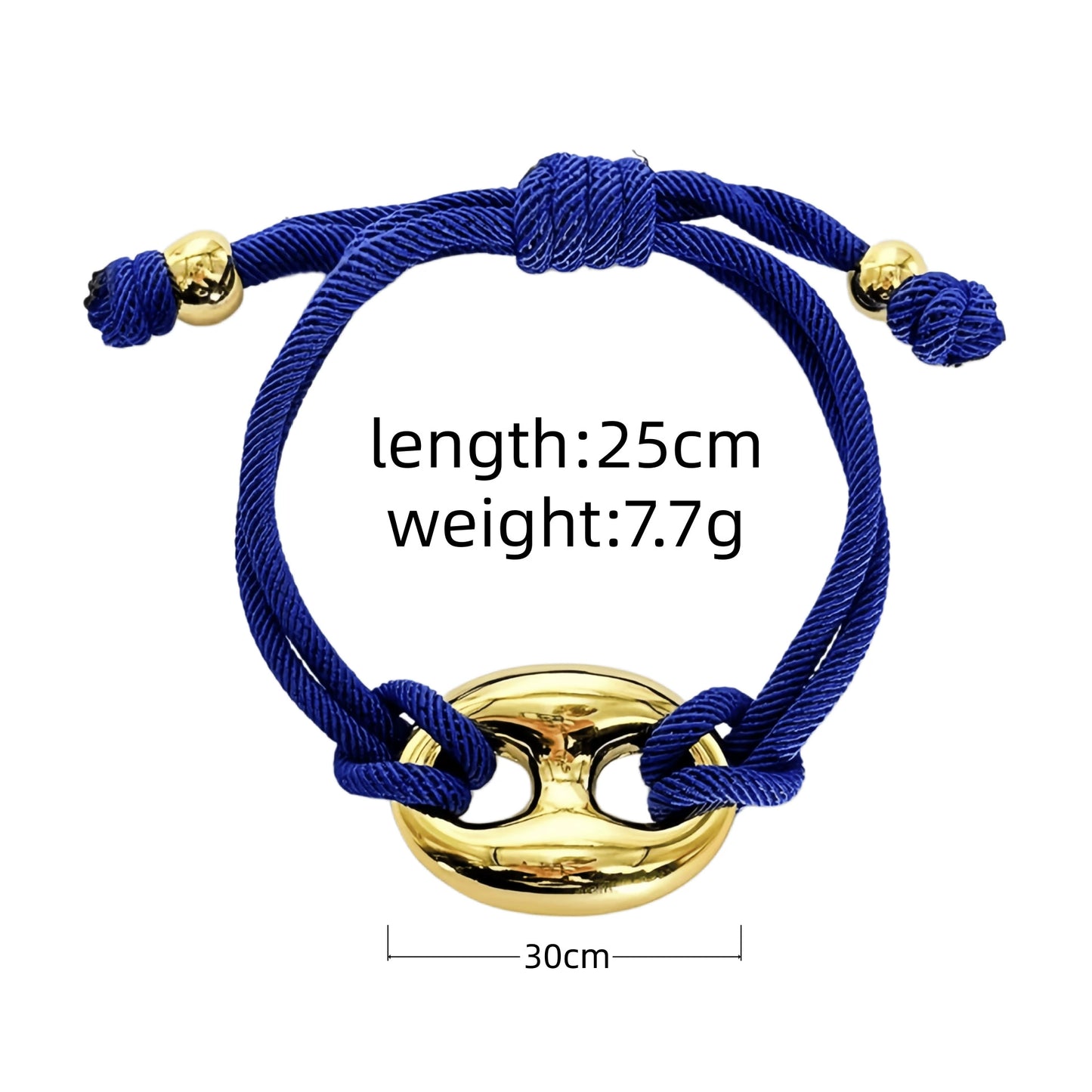 Multicolor "Pig Nose" Oval Braided Cord Bracelet