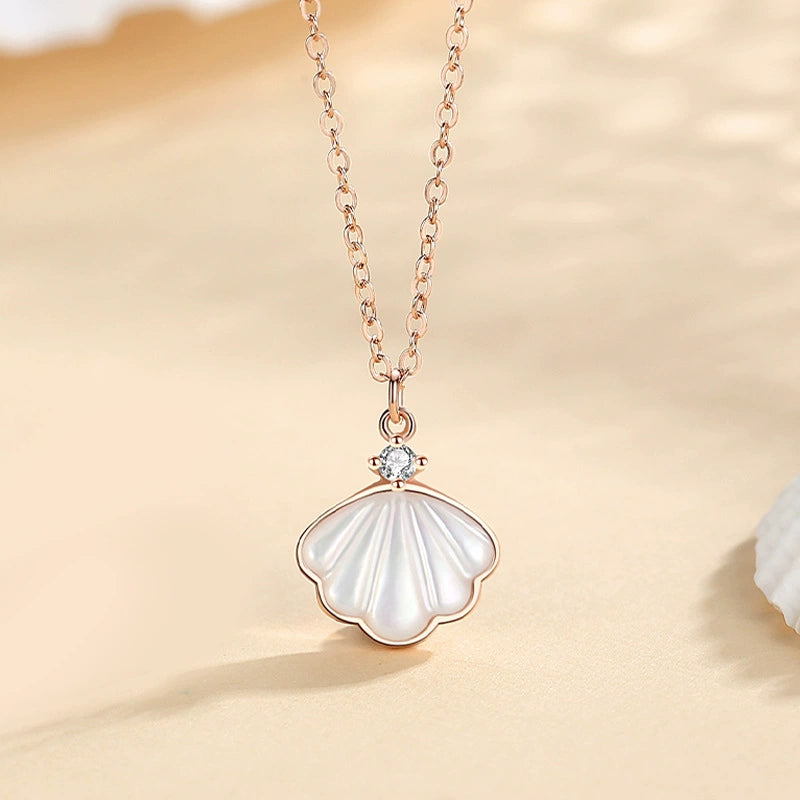 Mother-of-Pearl Shell Pendant Necklace