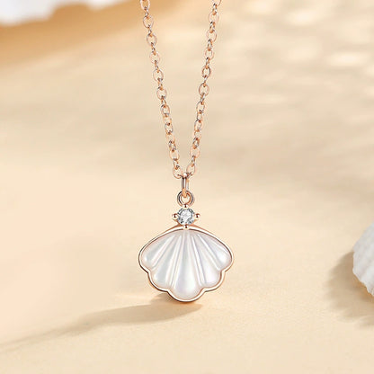 Mother-of-Pearl Shell Pendant Necklace