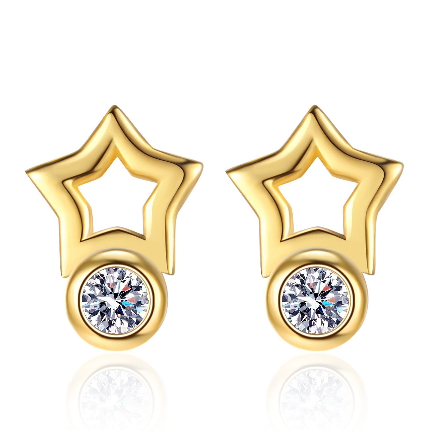 New s925 Sterling Silver Star Earrings