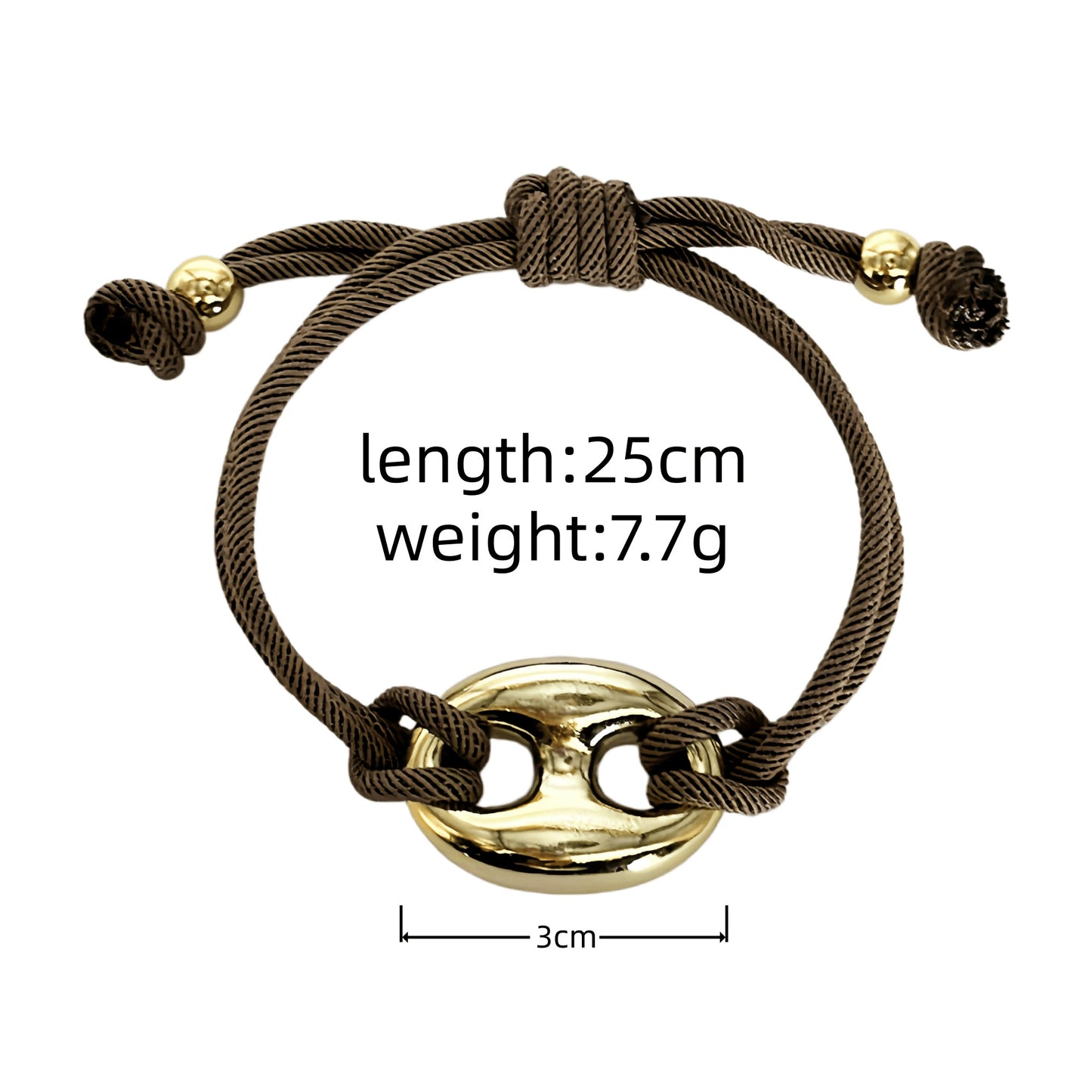 Multicolor "Pig Nose" Oval Braided Cord Bracelet