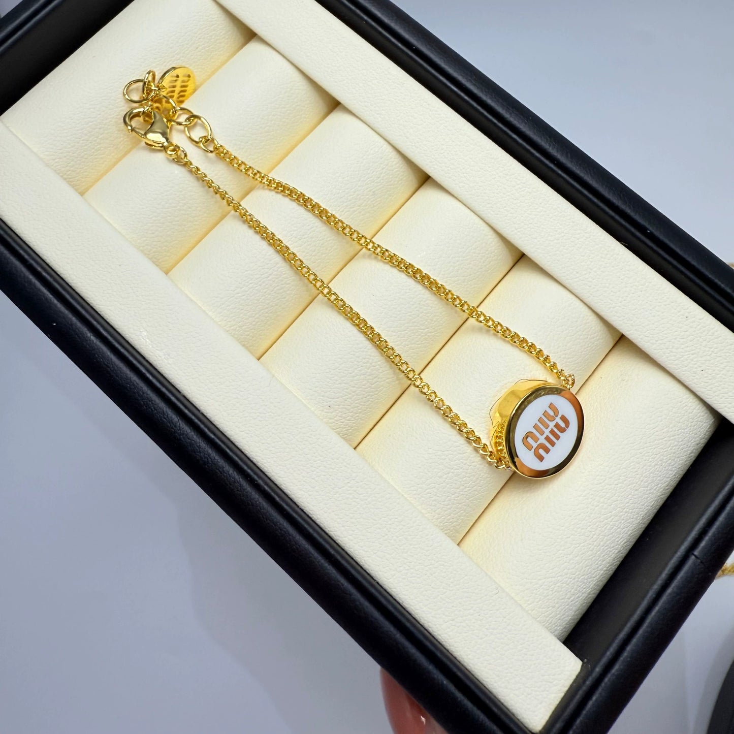 Gold Logo Charm Bracelet
