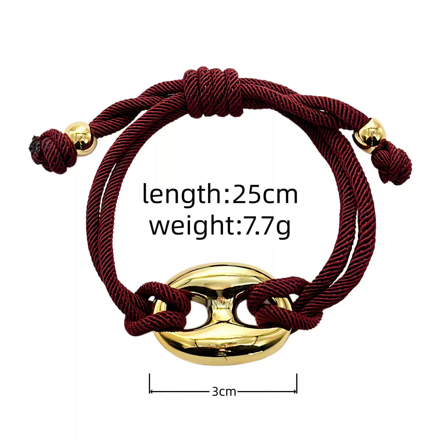 Multicolor "Pig Nose" Oval Braided Cord Bracelet