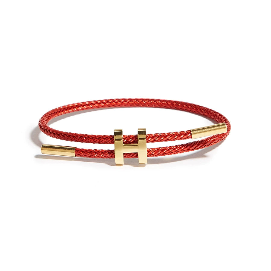 Titanium Steel H-Clasp Waterproof Braided Bracelet