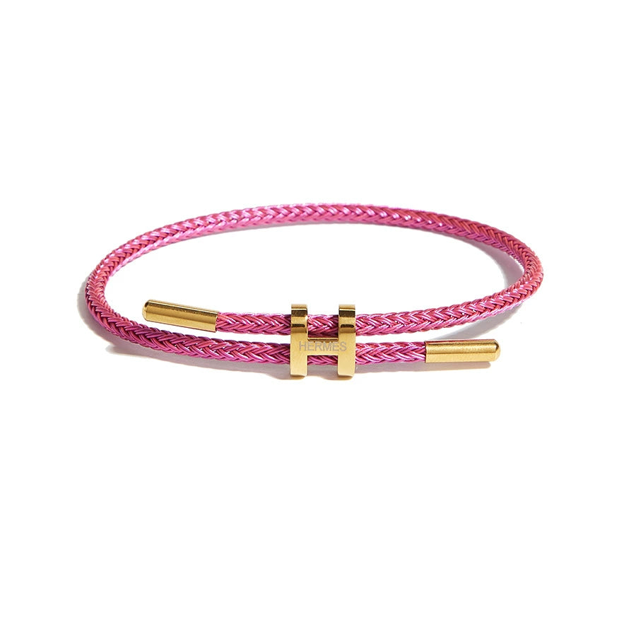 Titanium Steel H-Clasp Waterproof Braided Bracelet
