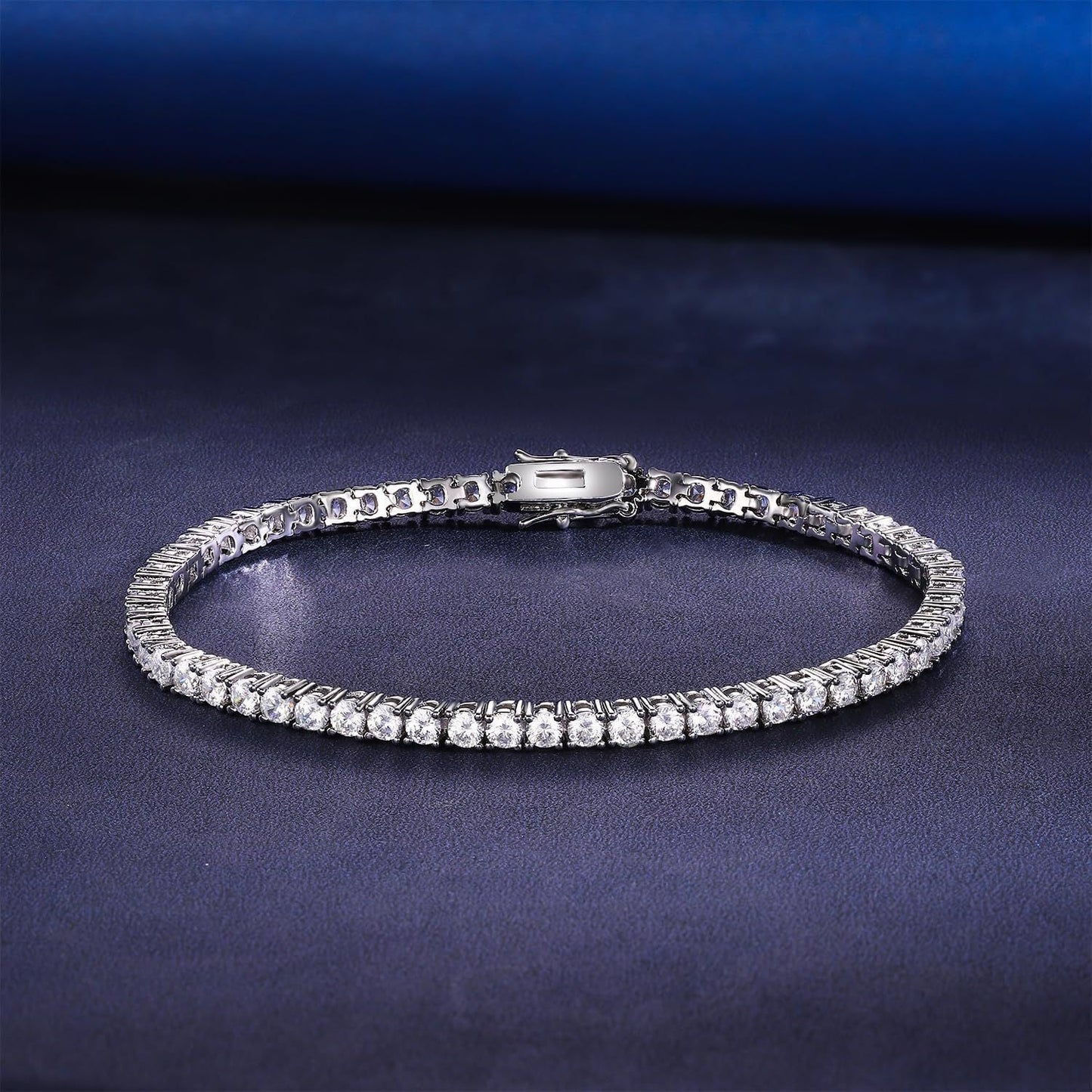 2.5mm/3.5mm four-prong zircon-set tennis bracelet for men and women