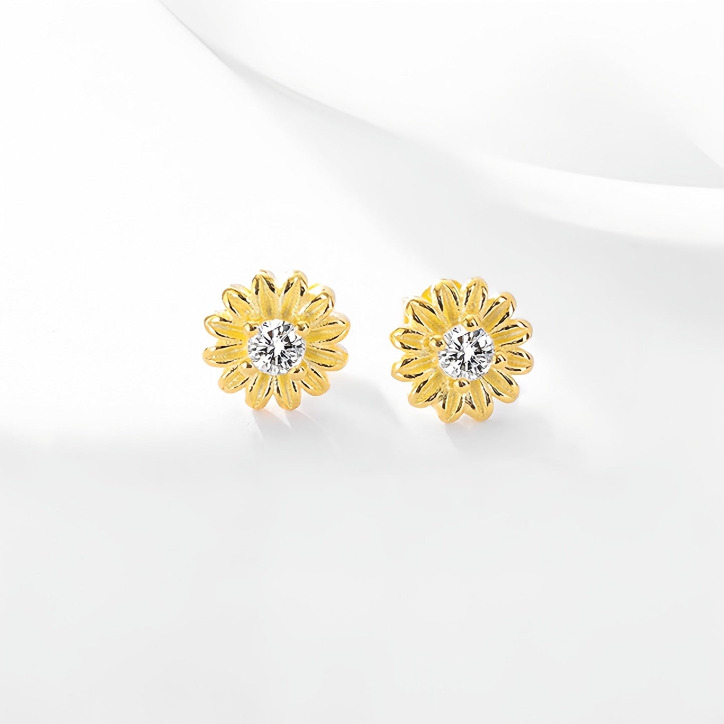 Daisy Flower Silver Earrings Necklace Set in S925 Sterling Silver