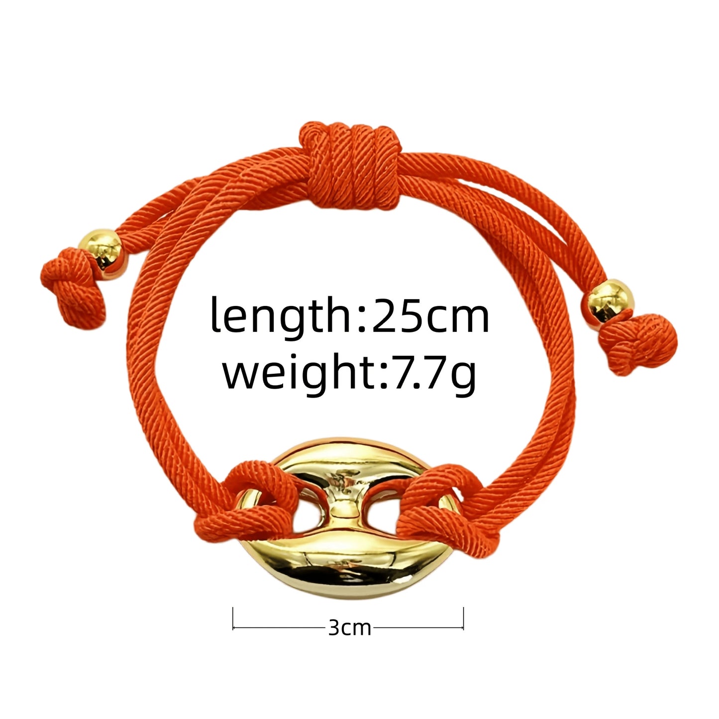 Multicolor "Pig Nose" Oval Braided Cord Bracelet
