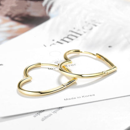 s925 Sterling Silver Heart-Shaped Earrings