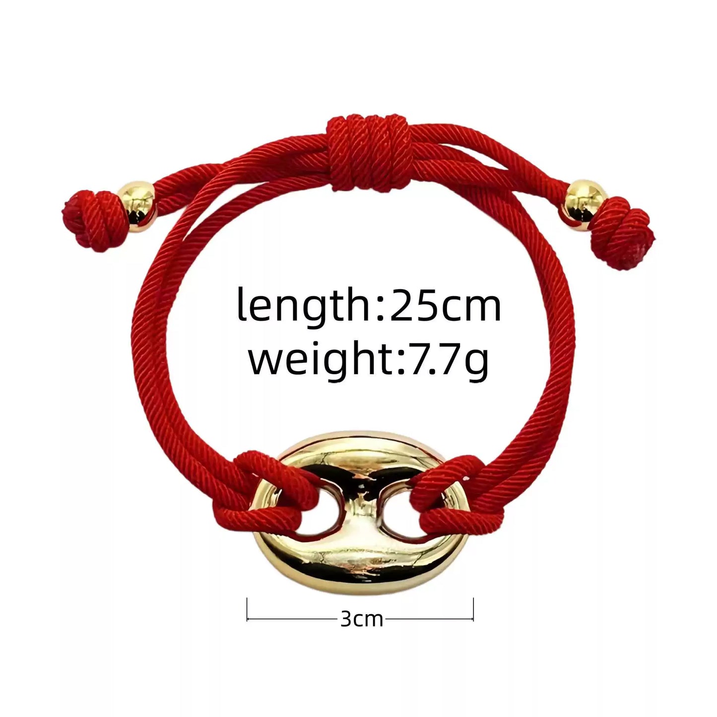 Multicolor "Pig Nose" Oval Braided Cord Bracelet